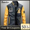 Baseball Jackets Men Slim Fit 2022 Stand Collar Leather PU Coat New Mens Zipper Jacket Jaquetas De Motocicleta Bomber Jacke Men ► Photo 1/6