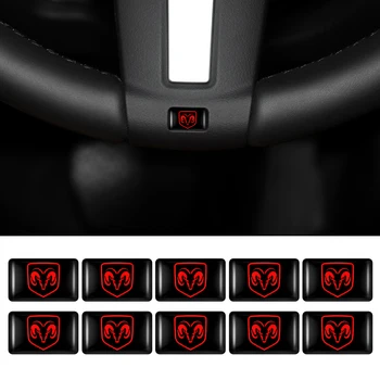 

3D Epoxy Skull Ram Emblem Car Steering wheel Stickers For Dodge Charger Avenger Caliber Dart Nitro Car Styling Accessories