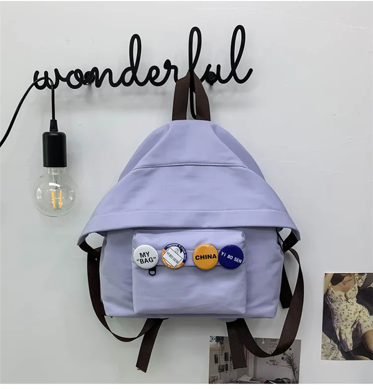 2021 Fashion Small Mini Women's Backpack for Girls School Bag Waterproof Nylon Japanese Casual Yellow Young Girl's Bag Female