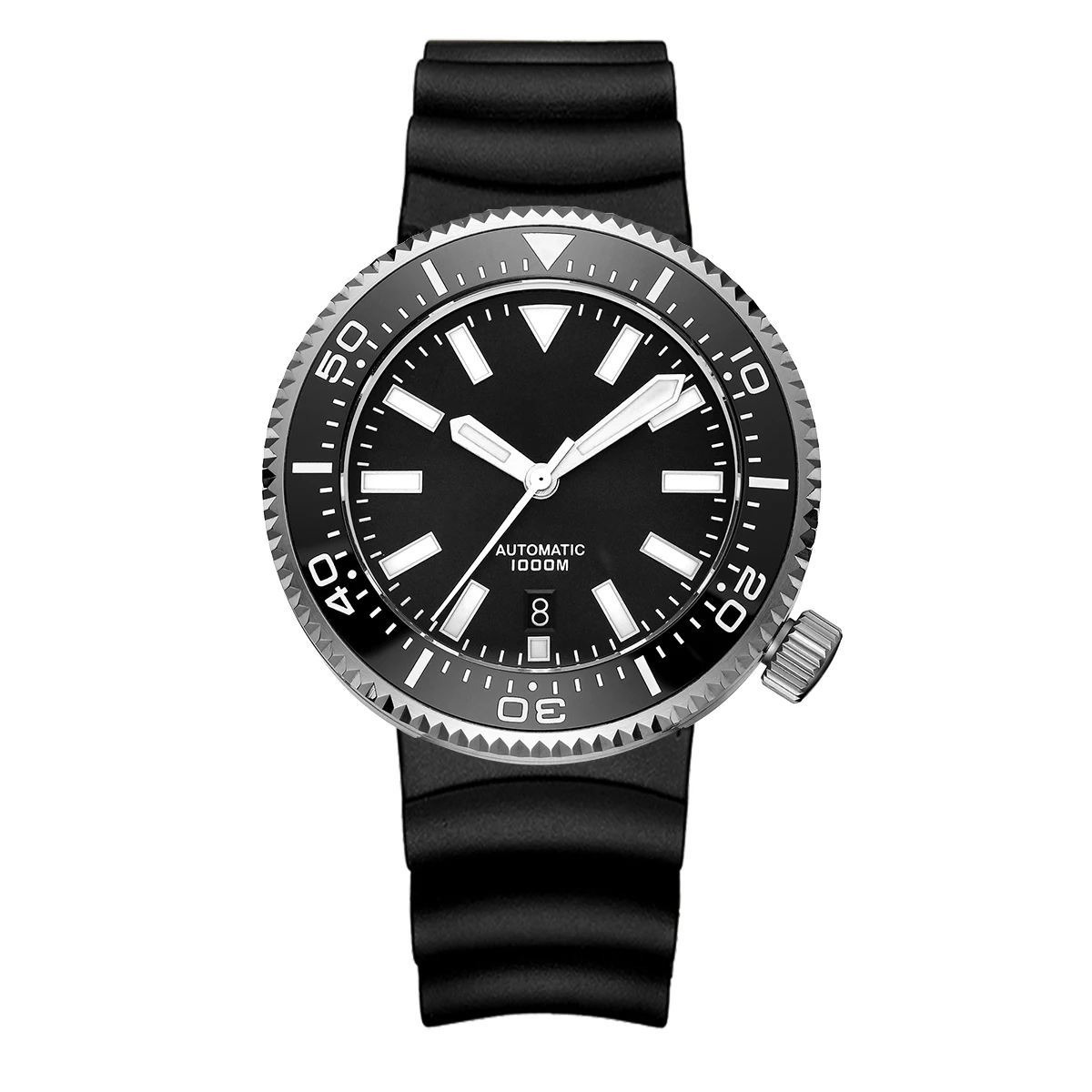 rubber strap 1000 м ныряльщик часы для мужчин NH35 Япония тунец SKX007 автоматический 316L нержавеющая сталь синтетический сапфир керамический ободок C3 Супер светящийся - Цвет: rubber strap