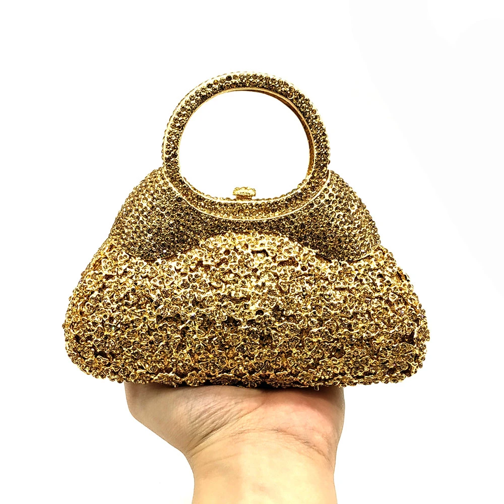 Minaudiere de noche dorado para mujer, bolsos de mano de con asa superior, de boda de diamante de Metal, bolso de mano para fiesta y cóctel| | AliExpress