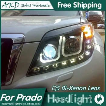 

AKD Car Styling for Toyota Prado Headlights 2010-2012 Prado LED Headlight DRL Bi Xenon Lens High Low Beam Parking Fog Lamp