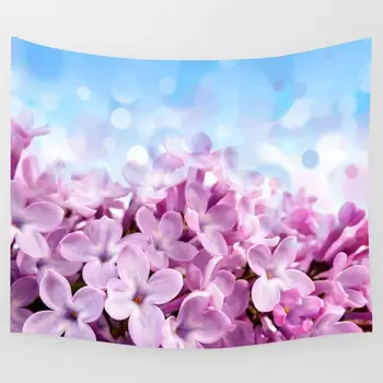 

Simsant Winter Snowflakes Tapestry Shining Diamond Flowers Plants Art Wall Hanging Tapestries for Living Room Home Decor