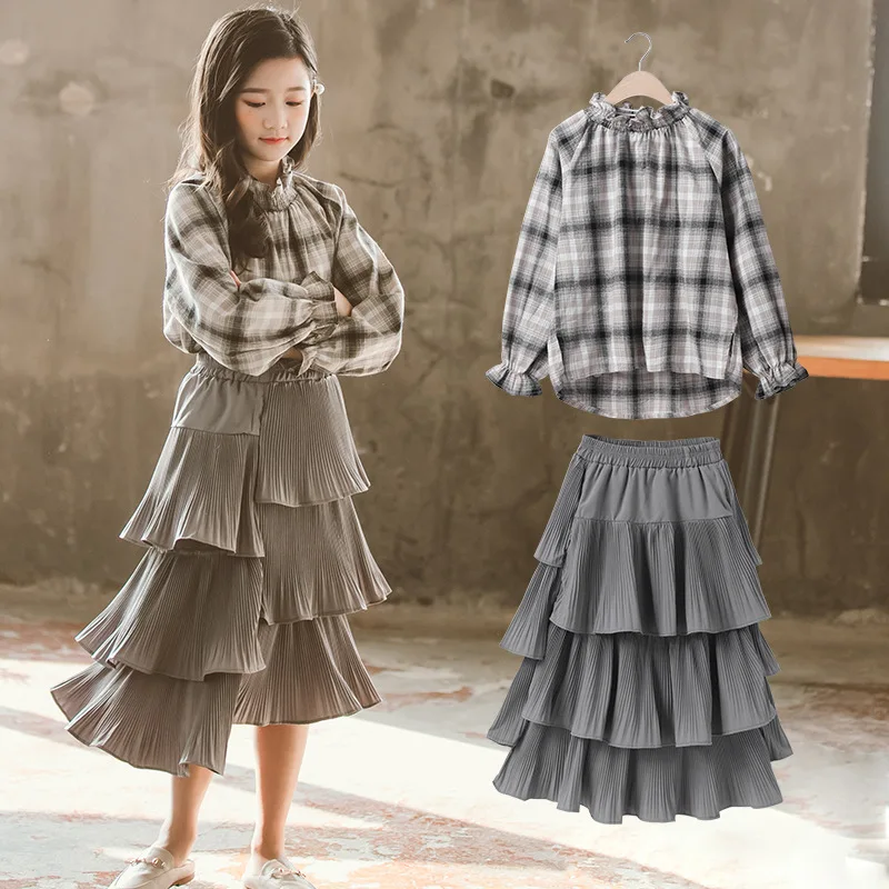 

CHILDREN'S Clothes Spring Childrenswear Big Boy 2020 Spring New Foreign Gas Korean-style Elegant Two-Piece Skirt Pleated Skirt