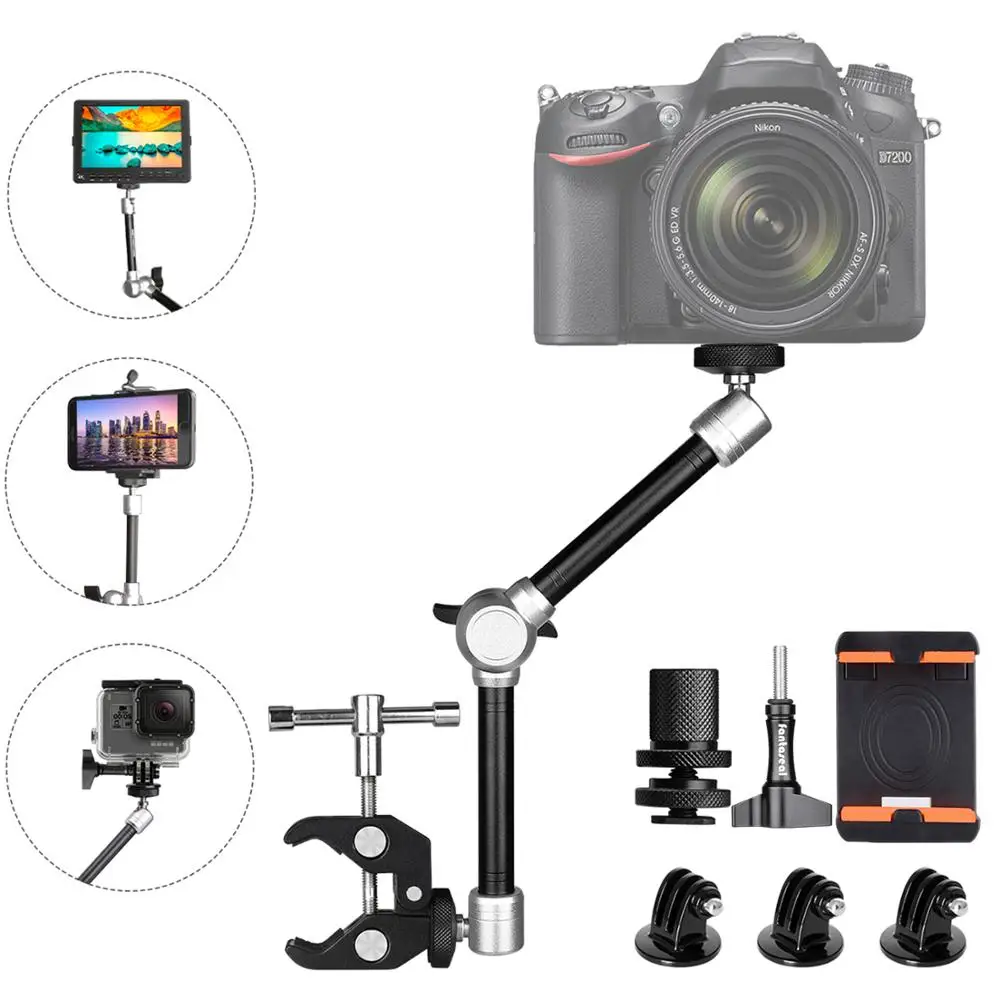 11'' Articulating Friction Magic Arm W/super Clamp Holder Mount Rig For