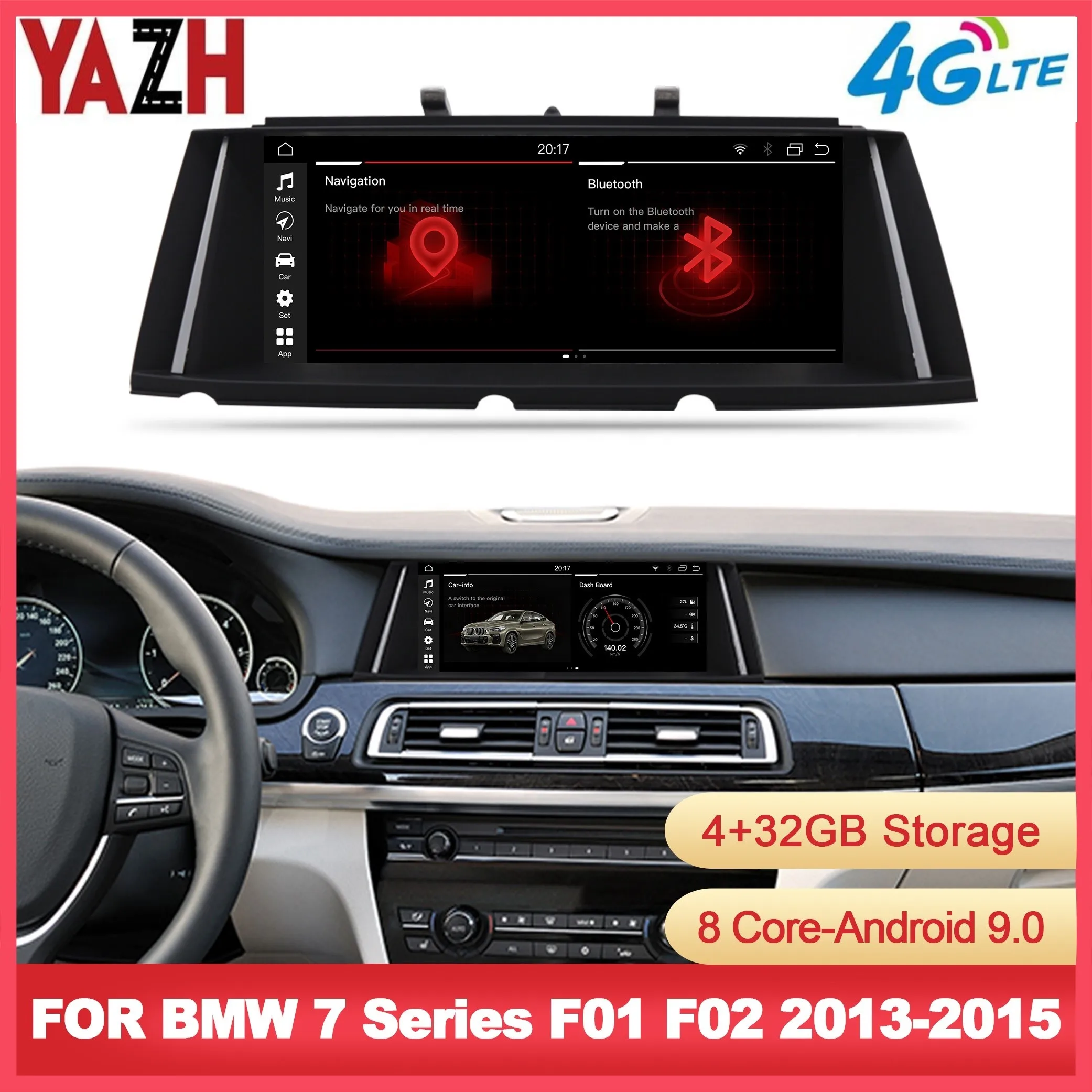 

10.25" 8 Core Car Radio DVD Player GPS Navigation Multimedia System Bluetooth Android Used for BMW 7 Series F01 F02 2009-2015