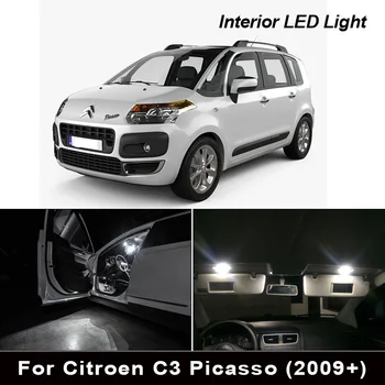 

9pc x 100% Canbus Error Free LED bulbs Interior Dome Light Kit For Citroen Accessories For C3 Picasso (2009+)