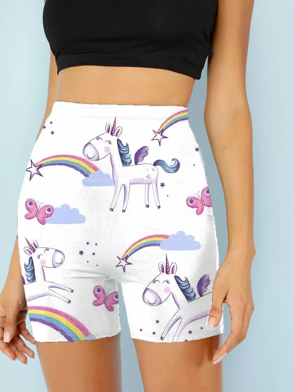 

3d Shorts Unicorn Shorts Women Butterfly Sexy Rainbow Fashion Cloud Womens Pants