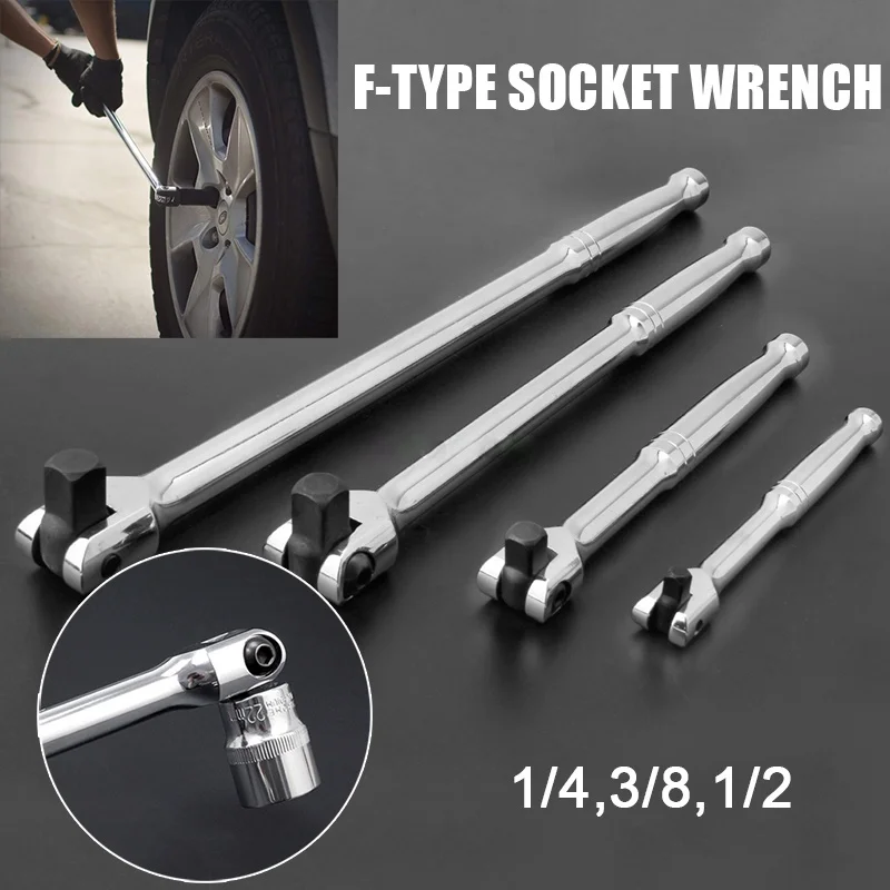 1/4" 3/8" 1/2" Breaker Bar Socket Drive 6 15" Inch Handle 180 Degree