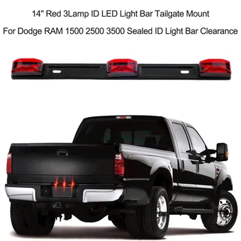 

14" Red 3Lamp ID LED Light Bar Tailgate Mount For Dodge RAM 1500 2500 3500 Sealed ID Light Bar Clearance