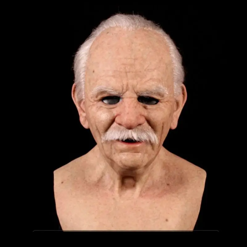 Realistic Old Man Latex Mask Horror Grandparents Halloween People Full Head Masks Party Cosplay Costume Props | Дом и сад