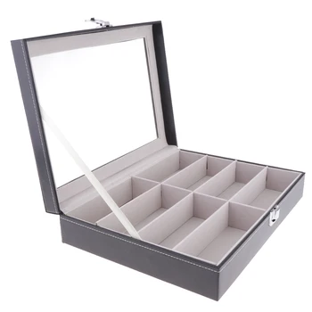 

8 Slots Leather Jewelry Watch Display Case Box Storage Holder Organizer