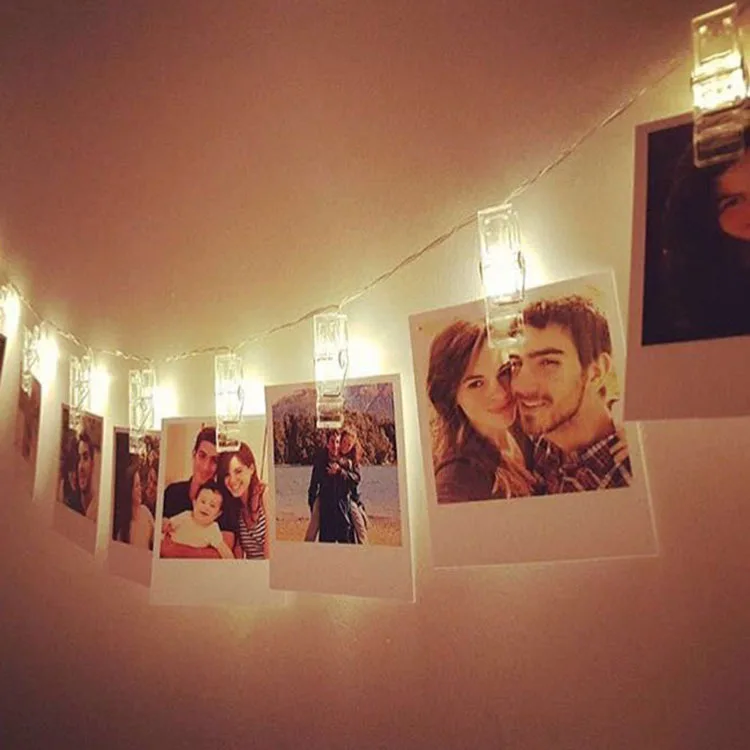 

Small Colored Lights LED Clip Lighting Chain Photo Wall Decoration Creative Photo Folder INS Decoration Bedroom Network Red Ligh