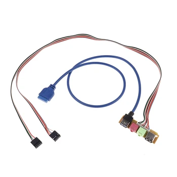 

70cm USB 2.0+ 3.0 Port Chassis PC Computer Case Audio Front Panel Replace Cable 1pc