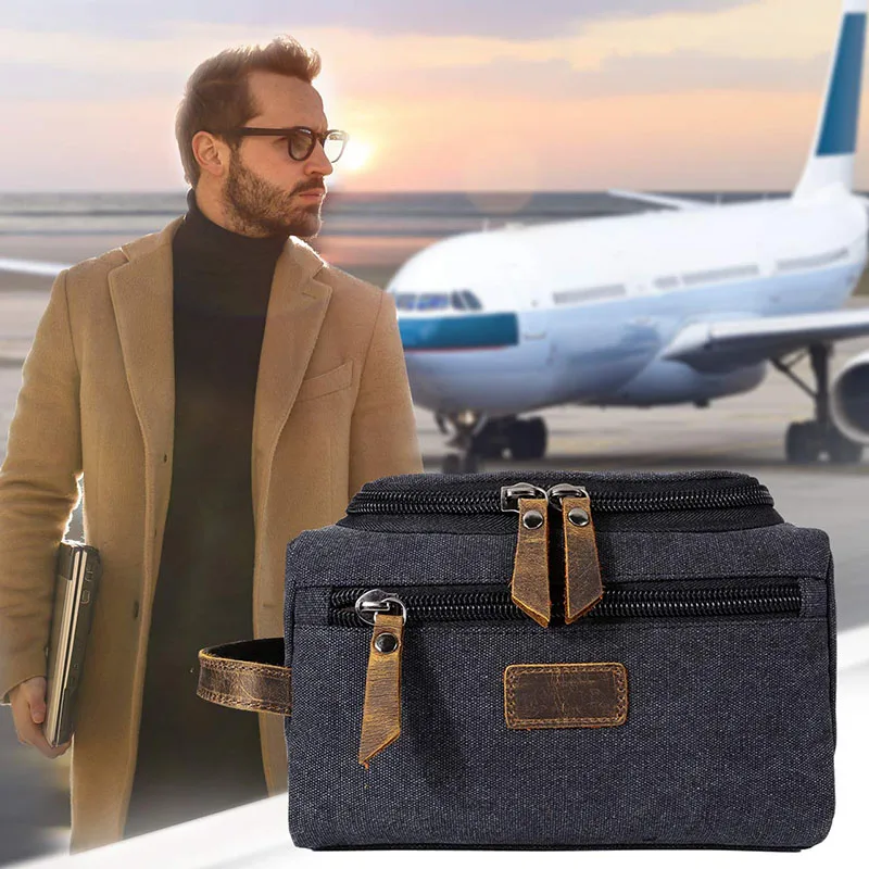 Canvas Toiletry Bag for Men Wash Shaving Dopp Kit Women Travel Make UP Cosmetic Pouch Bags Case Organizer makeup organizer cosmetic bag cosmetic storage bag toiletry bag cosmetic case washing supplies storage bag
