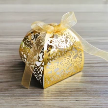 50 шт./лот розовое лазерный полый, для конфет коробки изготовленные на заказ с изображением розы Свадебное сахар сладкие конфеты сахарная вата Коробки элегантная подарочная коробка Свадебная вечеринка поставки