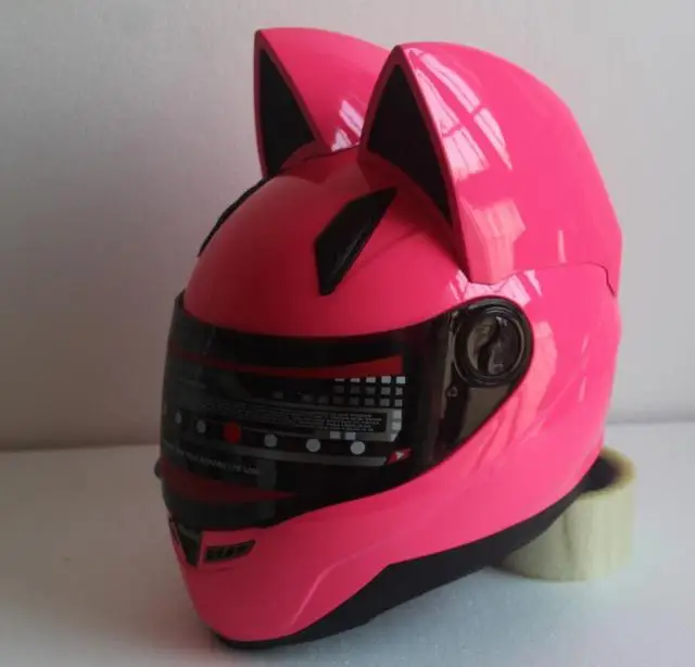 NITRINOS кошачий шлем мотоциклетный шлем беговые мужчины и женщины гоночный шлем четыре сезона анти-туман весь-над кошачьим ушным шлемом - Цвет: as picture 8