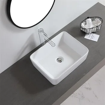 

Ceramic Basin Above Counter Basin Beveled Rectangle White
