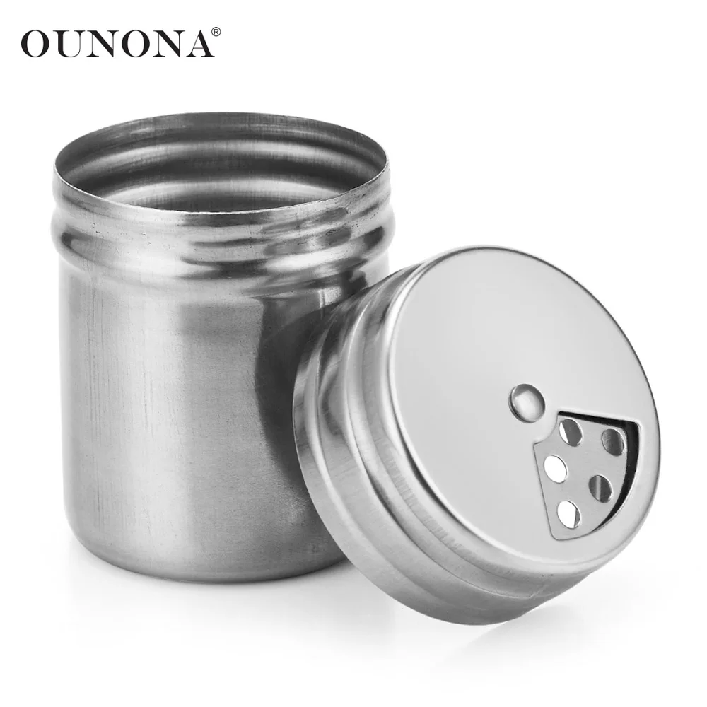 

1Pc Stainless Steel Seal Jar Salt Sugar SpicePepper Shaker Seasoning Cans with Rotating Cover, Barbecue Accessories