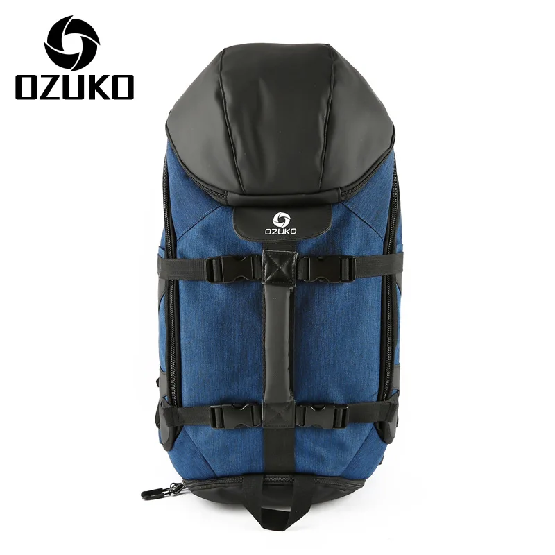

OZUKO Men's Back Pack Large Capacity Mountaineering Rucksack Waterproof Mochila Male Backpack with Pull Rod USB Charging Bags