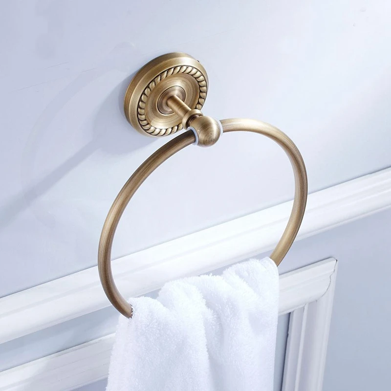 Wall Mounted Copper Towel Rack Holder Bathroom Towel Ring Bath Towel Rail