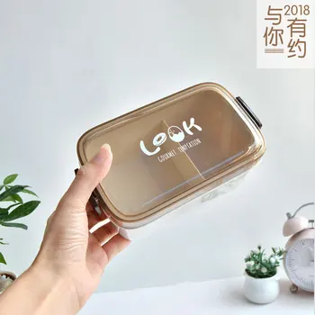 

3 Colors Kids Bento Box Heated Lunch Box Plastic Food Containers Storage Box Fruit and Vegetable Lunchbox Lunch Box Bamboo