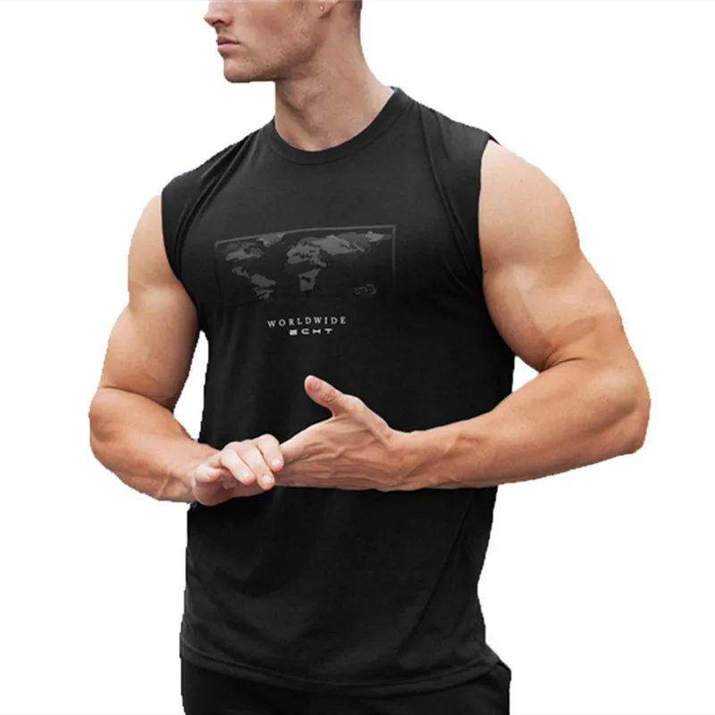 

Новинка 2022, брендовые майки для бодибилдинга, мужская рубашка без рукавов для тренировок в тренажерном зале и фитнеса, мужская хлопковая майка для упражнений, спортивный жилет