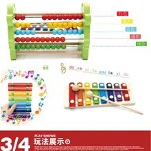 Деревянные мама бусы в виде коровы октавы стук пианино детская развивающая игрушка деревянная рука стук ксилофон Дошкольное образование расчет Fra