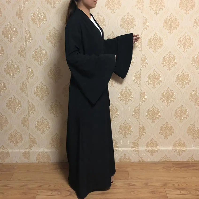 Мусульманское платье для взрослых с расклешенными рукавами Musulmane, Дубай, модная мусульманская абайя, платье для поклонения, абайя с поясом Wq882 drpship