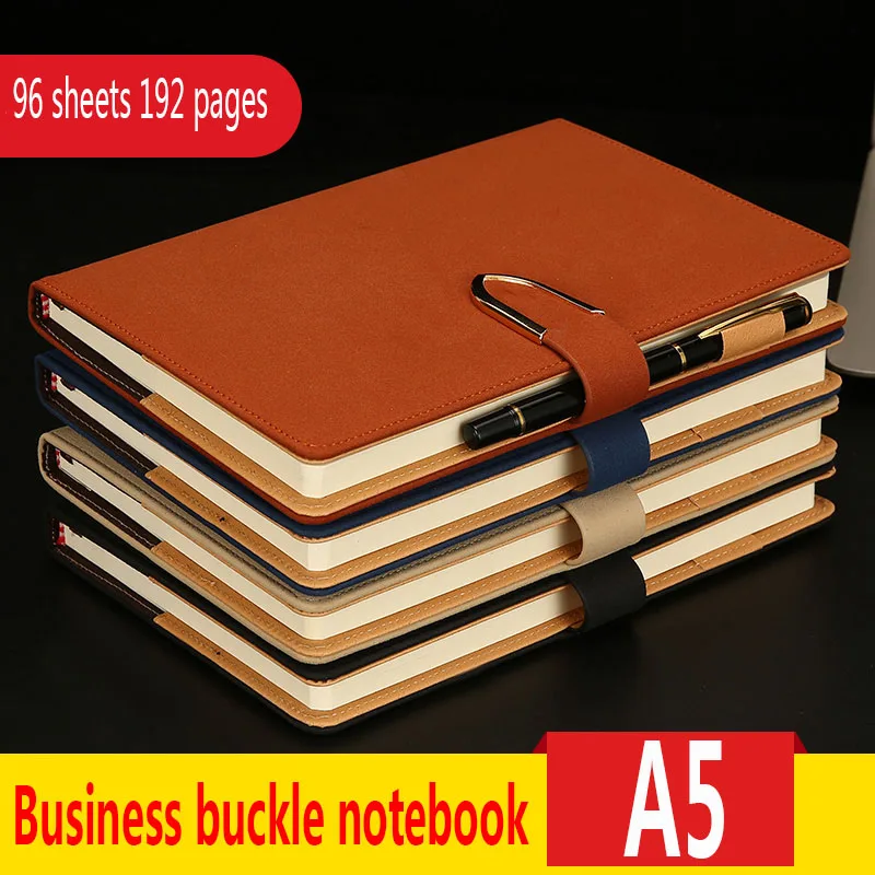 

A5 Metal Buckle Notebook And Notepad Fashion Daily Office Business Meeting Journal Organiser Planner Personal Diary Gift 2021