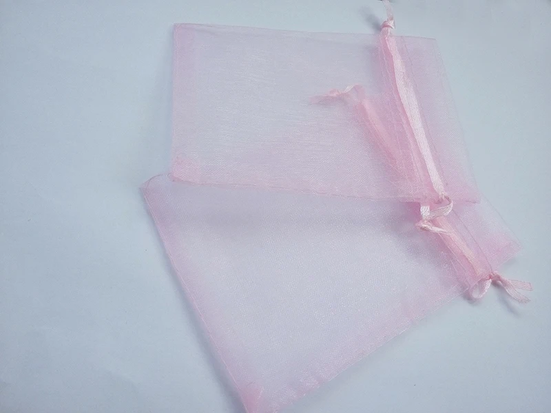 

200pcs 10*15 Pink gift bags for jewelry/wedding/christmas/birthday Organza Bags with handles Packaging Yarn bag