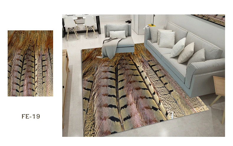 Роскошный Ковер с рисунком пером в скандинавском стиле, мягкий коврик с рисунком павлиньих перьев для гостиной, спальни, Противоскользящие коврики, коврик для двери
