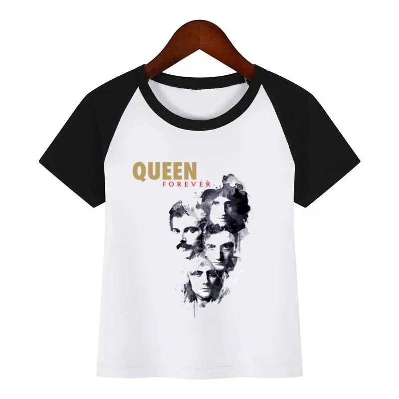 FREDDIE MERCURY/топ в стиле тяжелой рок, коллекция 100 года, футболка с принтом королевы детские летние топы с круглым вырезом, футболка для маленьких девочек повседневная детская одежда - Цвет: K105E