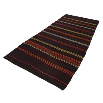

153x362 Cm Brown Handmade Vintage Turkish Rug Runner Rug-5x12 Ft