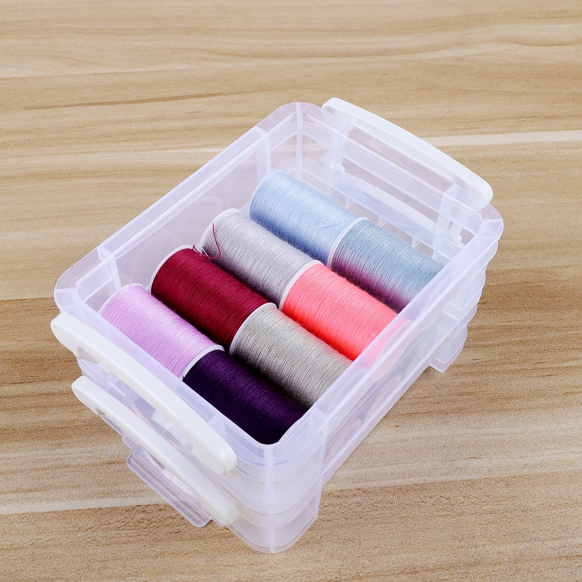 Sewing Box For Home Tools Cord Scissors Pins &Amp; Needles Double Layer Storage Sewing Box