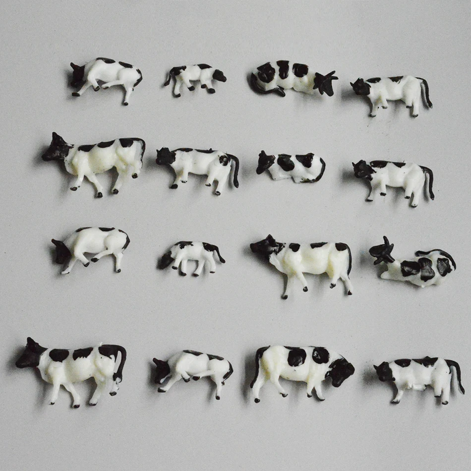 1/87 масштабная модель мини черная и белая корова для строительства поезда лесной пейзаж макет диорама пластик