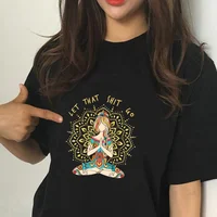 2021 Women casual Harajuku fashion t-shirt letter print loose o-neck short sleeve summer home new Yoga girl Tee Shirt