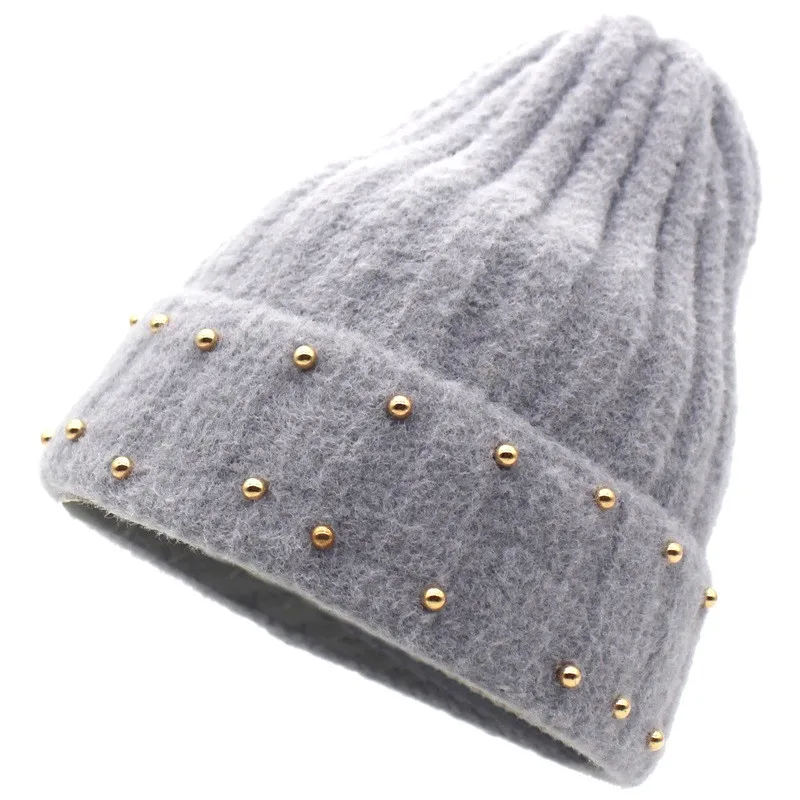 Ditpossible Новые Вязаные модные шапки женские зимние шапки Скалли шапки gorro полосатые шапки touca - Цвет: light grey