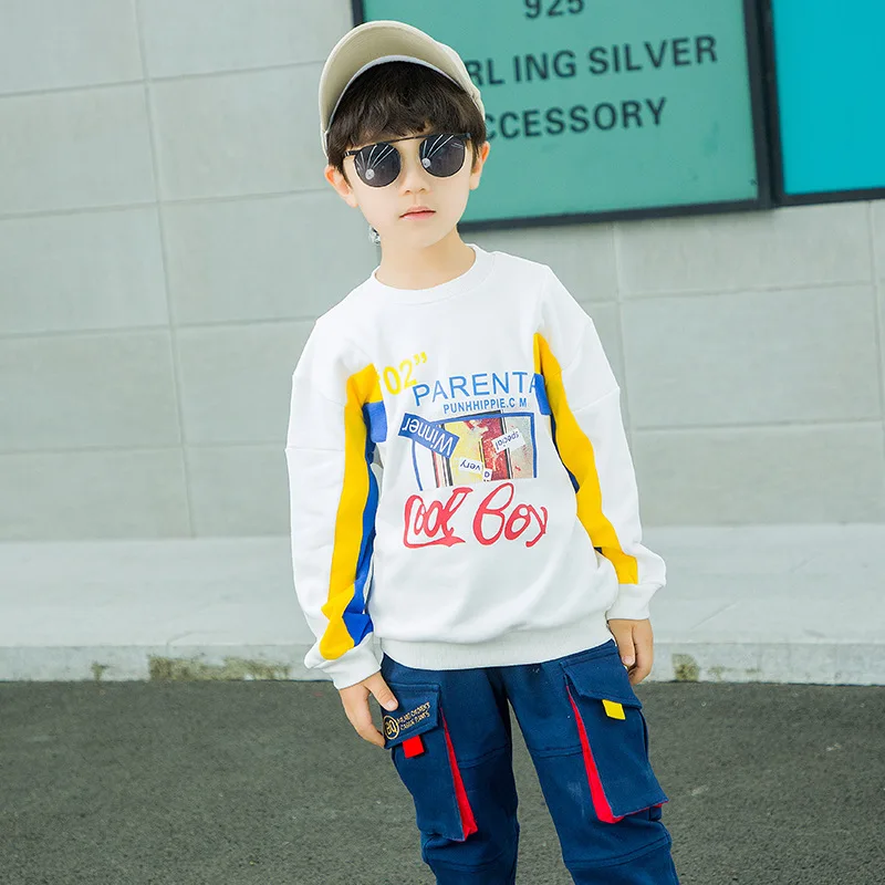 

2019 Wholesale Autumn kids Cotton sweatshirt boys girl print fashion Casual tops spring baby toddler clothes Children's clothing