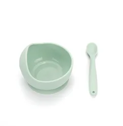 No BPA Silicone Baby Feeding Sucker Bowl Tableware Waterproof Spoon Non-Slip Crockery Silicone Dishes for Baby Bowl Baby Plate