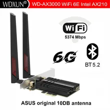 Carte réseau PCI Express Intel AX210 AX210NGW, 3000 mb/s, double bande, wi fi 6E 5.2/2.4/5/6 ghz, 802 ax/AC