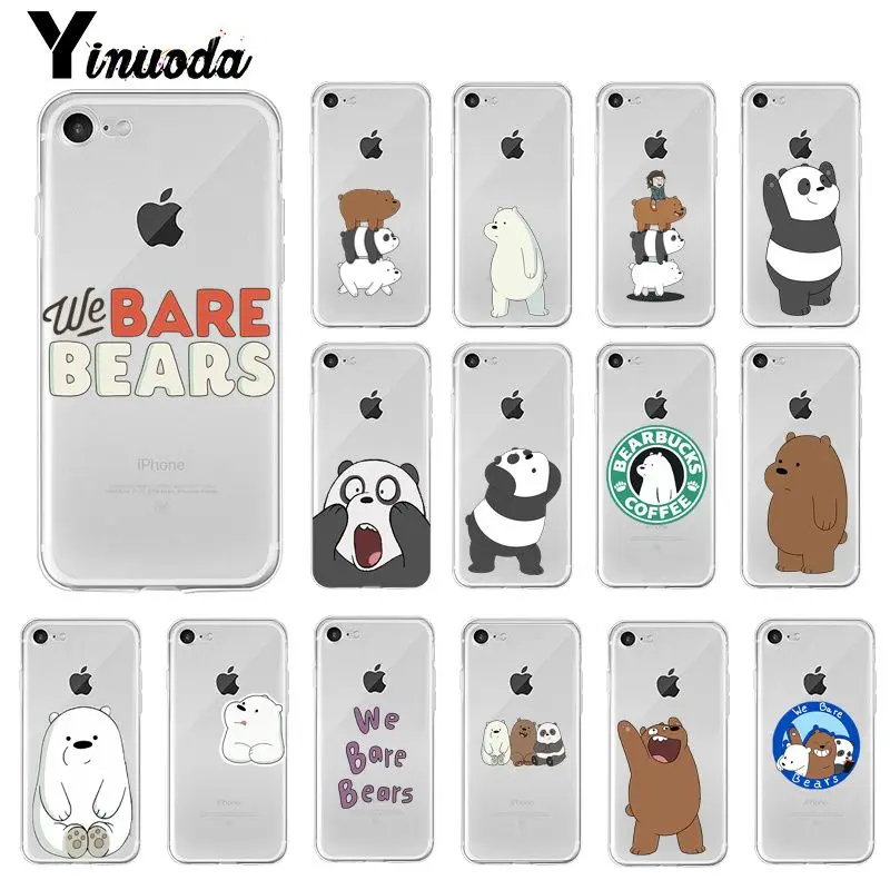

Yinuoda Cartoon We Bare Bears cute Colorful Cute Phone Case for iPhone 8 7 6 6S Plus X XS MAX 5 5S SE XR 10 Cover Capa