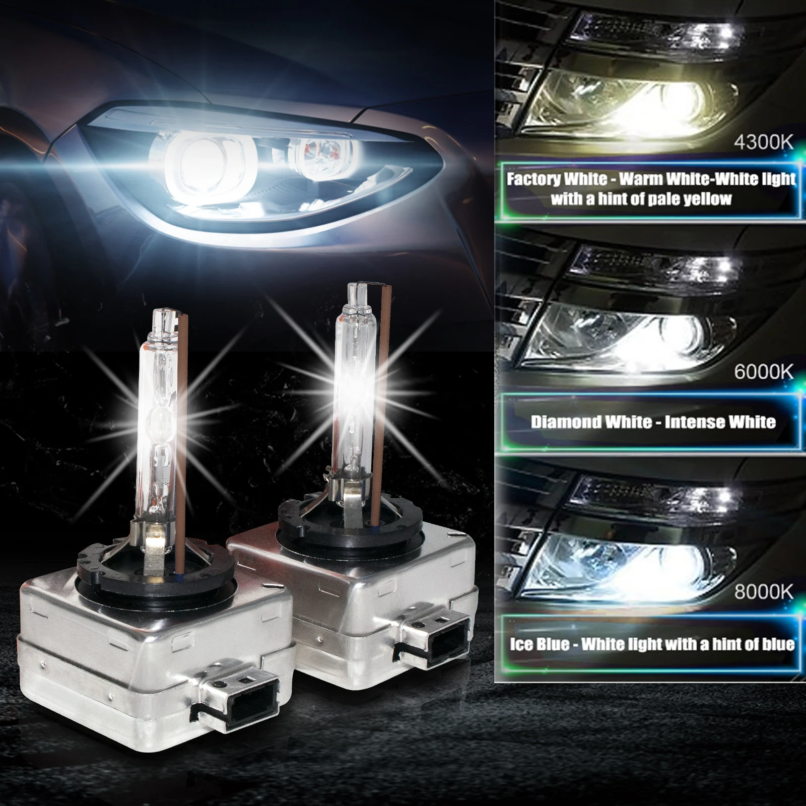 2 шт автомобильные ксеноновые фары D3S HID лампы 4300 K, 6000 K, 8000k