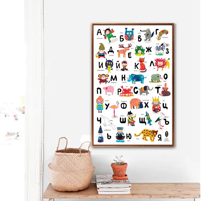 Abc Alphabet Picture Icons Silhouettes Wall Decal Home Decoration For Kids  Room Study Language Removable Vinyl Murals Yt1148 - Wall Stickers -  AliExpress