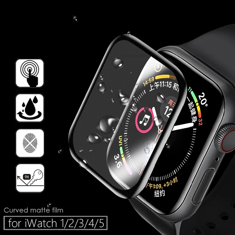 Закаленное стекло для Apple Watch 40 мм 44 мм 42 мм 38 мм изогнутая защита на весь экран для i Watch Series 5 4 3 2 защита стекла Flim