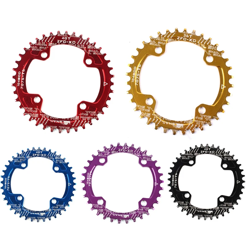 104BCD Round Shape Narrow Wide Chainring MTB Mountain Bike Bicycle 32T 34T 36T 38T 40T Crankset Single Tooth Plate Parts 104 BCD | Спорт и