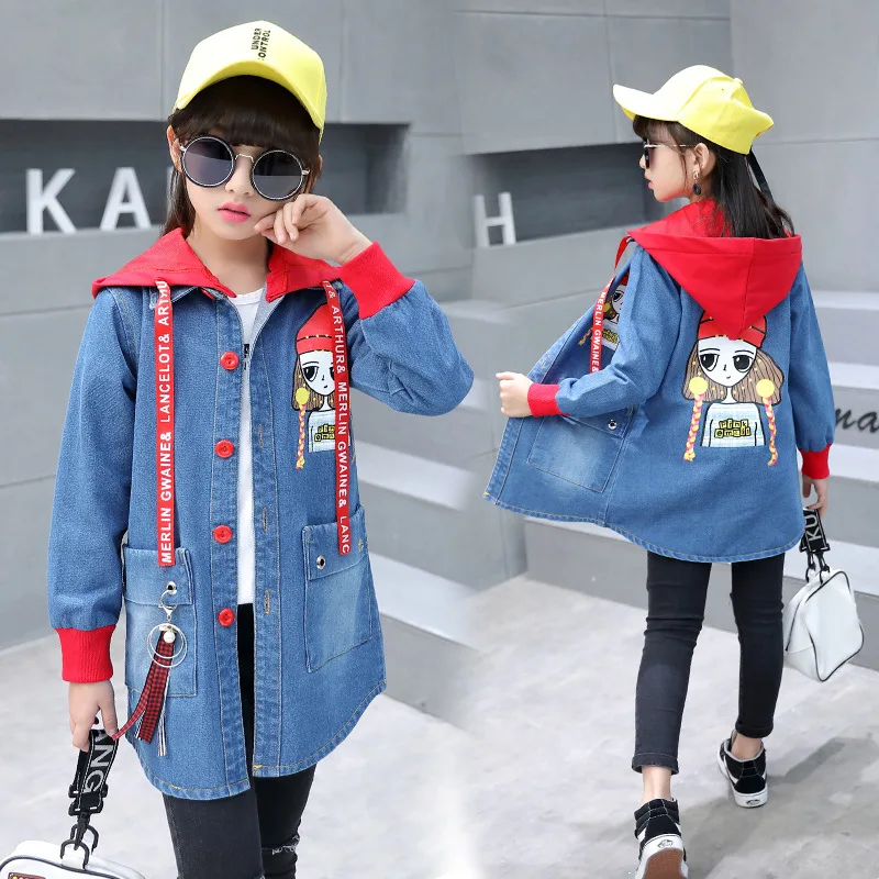 

Girls' Wind Coat Spring And Autumn 2019 New Style Western Style Korean-style Mid-length Children Autumn Tops Baby Girls Autumn C