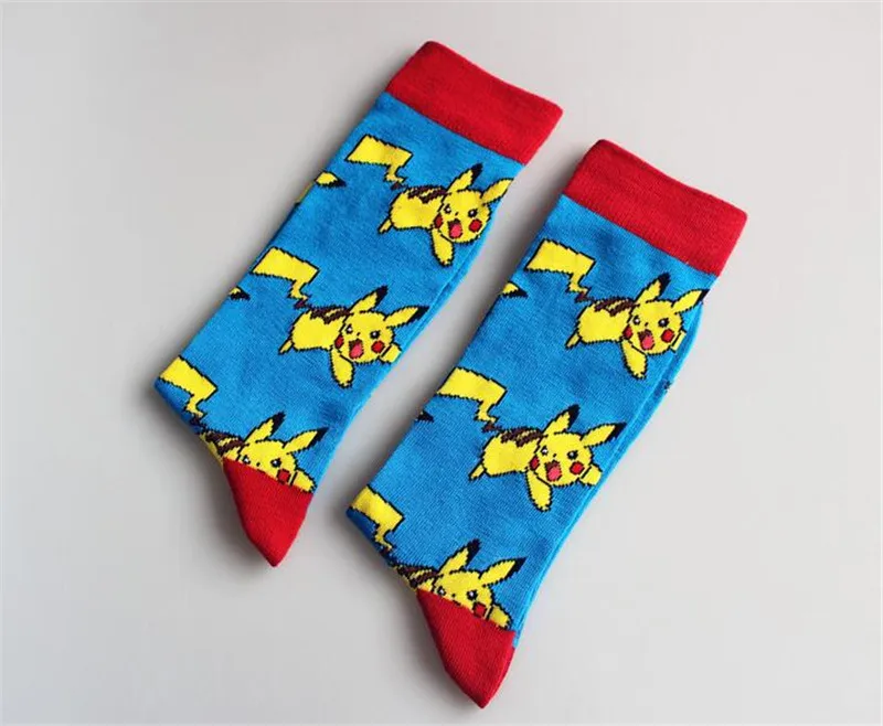 Japan Anime Pokemon Sports Socks Pikachu Poke Ball Lovers Knee High Men Women Cartoon Cute Cotton