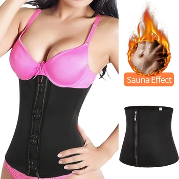 

Neoprene Waist Trainer Corset for Women Weight Loss Workout Sauna Sweat Belt Fitness with Double Belts Slimming Body Shaper