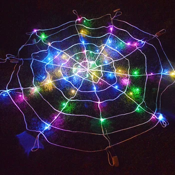 

Color Luminous Spider Web Light Wire Ghost Festival Spider Web Led Fairy String Lights Festival Party Layout Hotel Net Lights